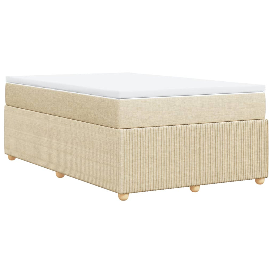Boxspring met matras stof crèmekleurig 120x190 cm