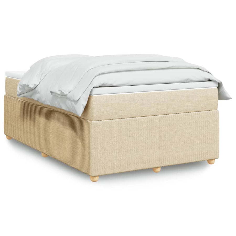 Boxspring met matras stof crèmekleurig 120x190 cm
