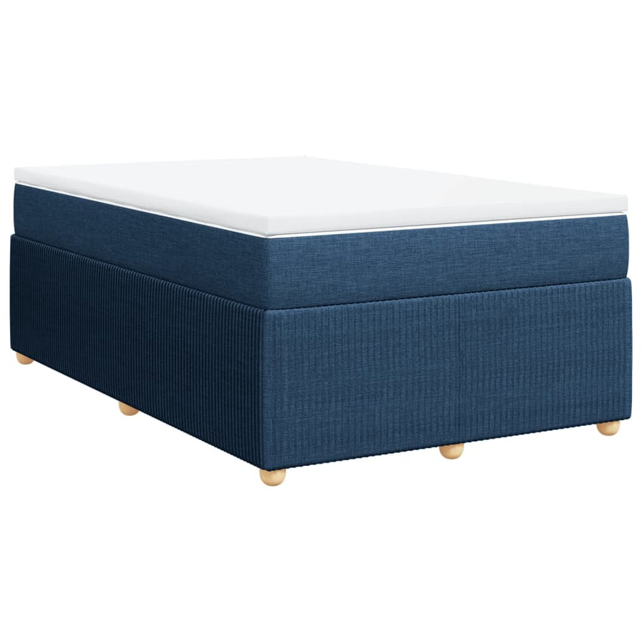 Boxspring met matras stof blauw 120x190 cm
