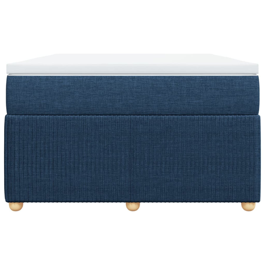 Boxspring met matras stof blauw 120x190 cm