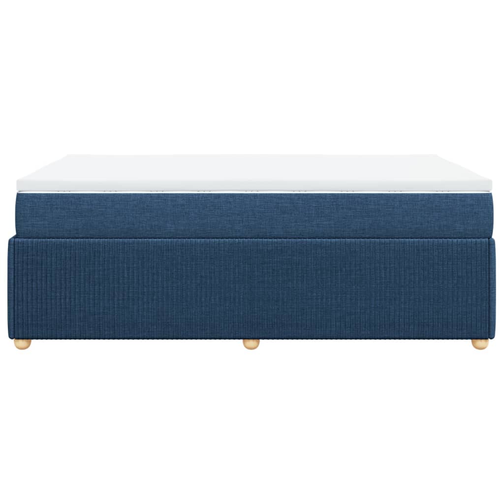 Boxspring met matras stof blauw 120x190 cm