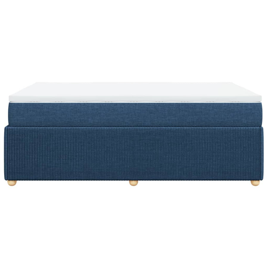 Boxspring met matras stof blauw 120x190 cm