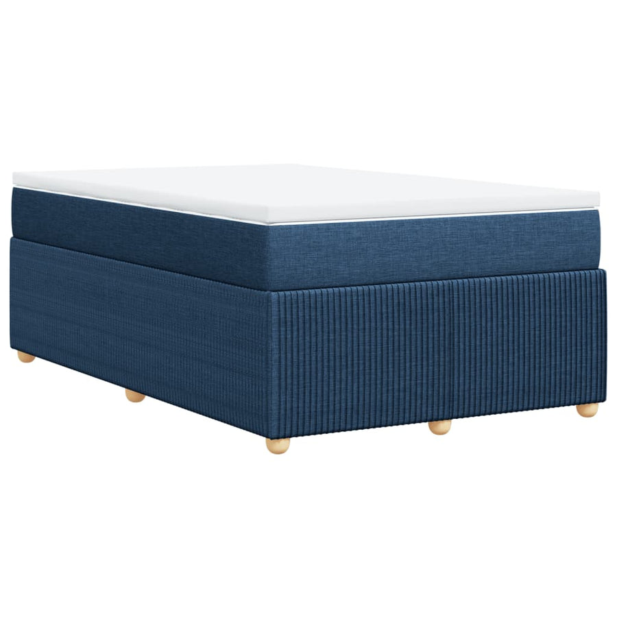 Boxspring met matras stof blauw 120x190 cm