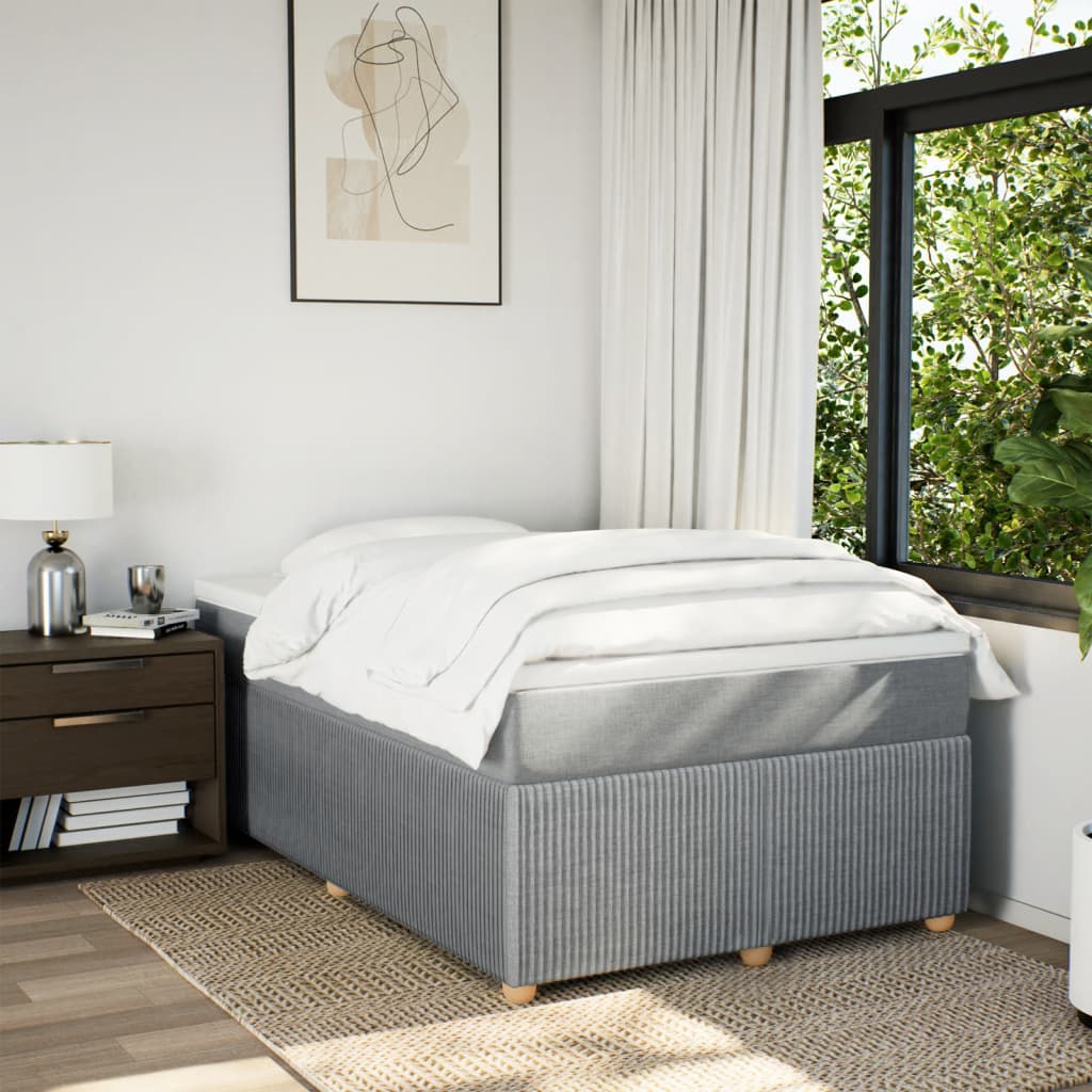 Boxspring met matras stof lichtgrijs 120x200 cm
