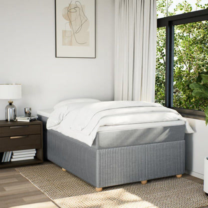 Boxspring met matras stof lichtgrijs 120x200 cm