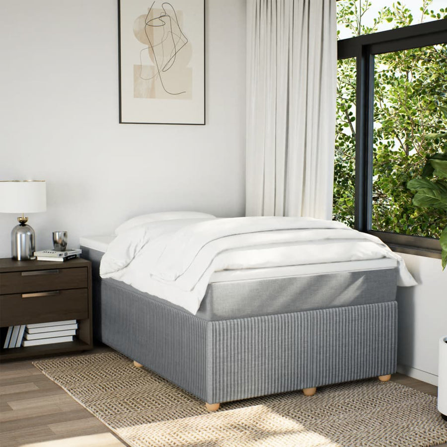 Boxspring met matras stof lichtgrijs 120x200 cm