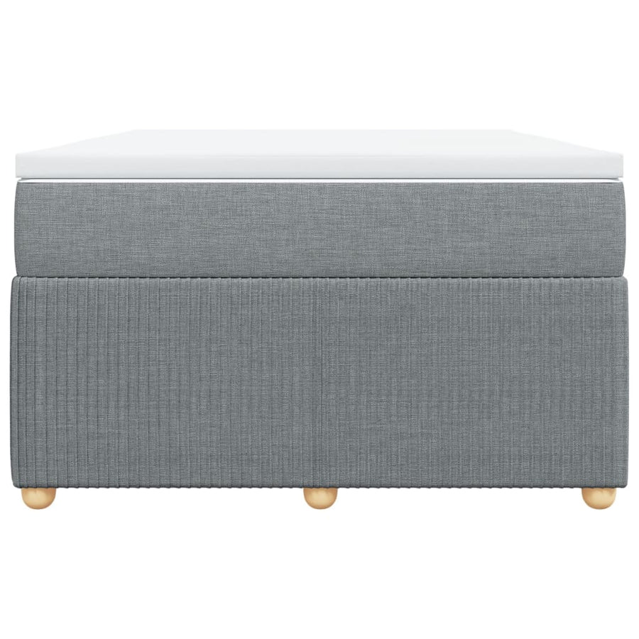 Boxspring met matras stof lichtgrijs 120x200 cm