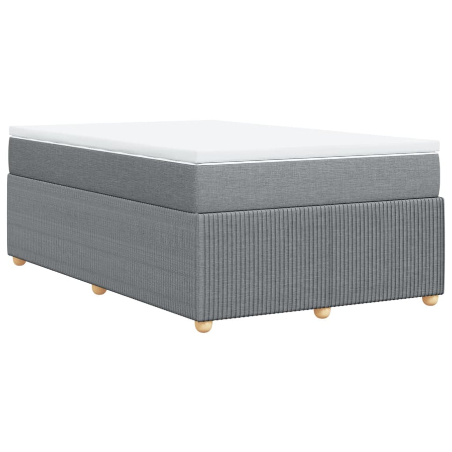 Boxspring met matras stof lichtgrijs 120x200 cm