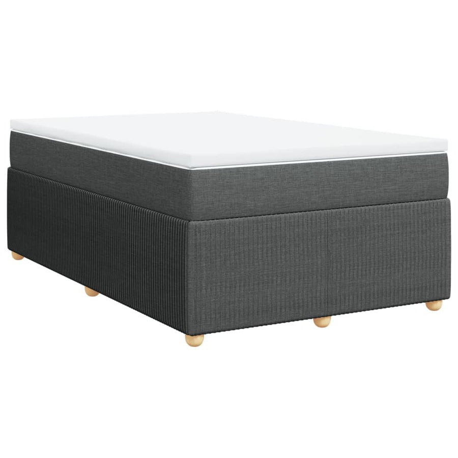 Boxspring met matras stof donkergrijs 120x200 cm