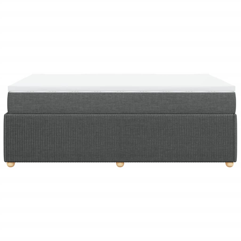 Boxspring met matras stof donkergrijs 120x200 cm