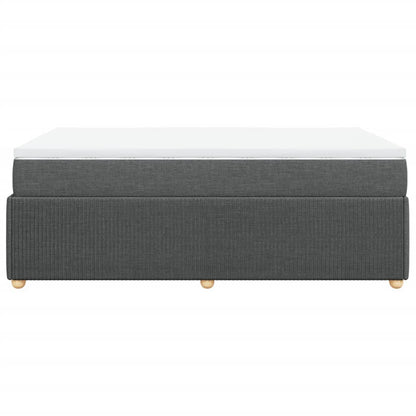 Boxspring met matras stof donkergrijs 120x200 cm