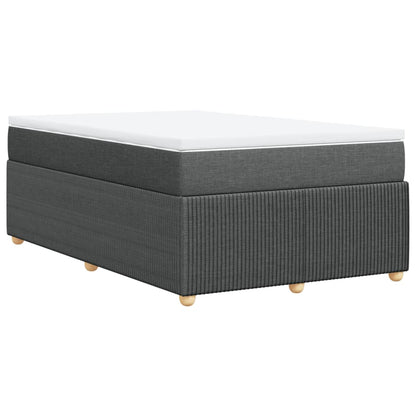 Boxspring met matras stof donkergrijs 120x200 cm