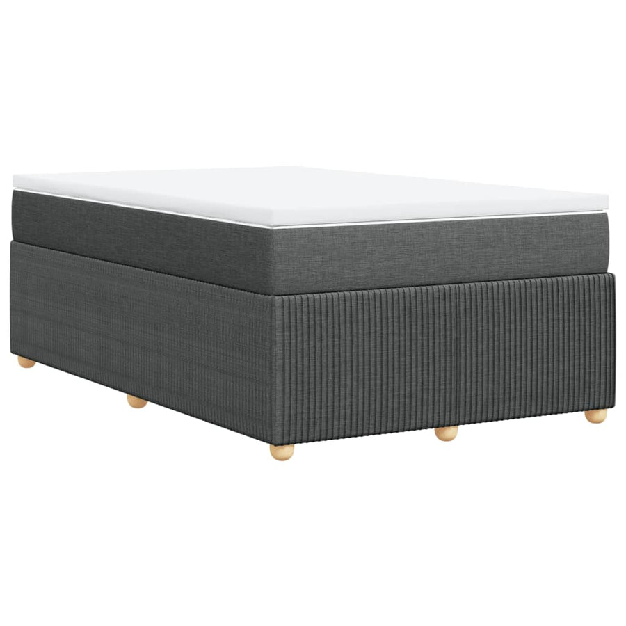 Boxspring met matras stof donkergrijs 120x200 cm