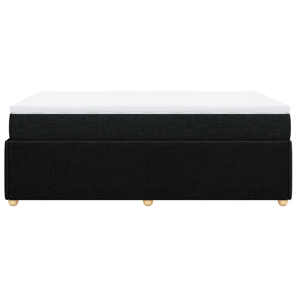 Boxspring met matras stof zwart 120x200 cm