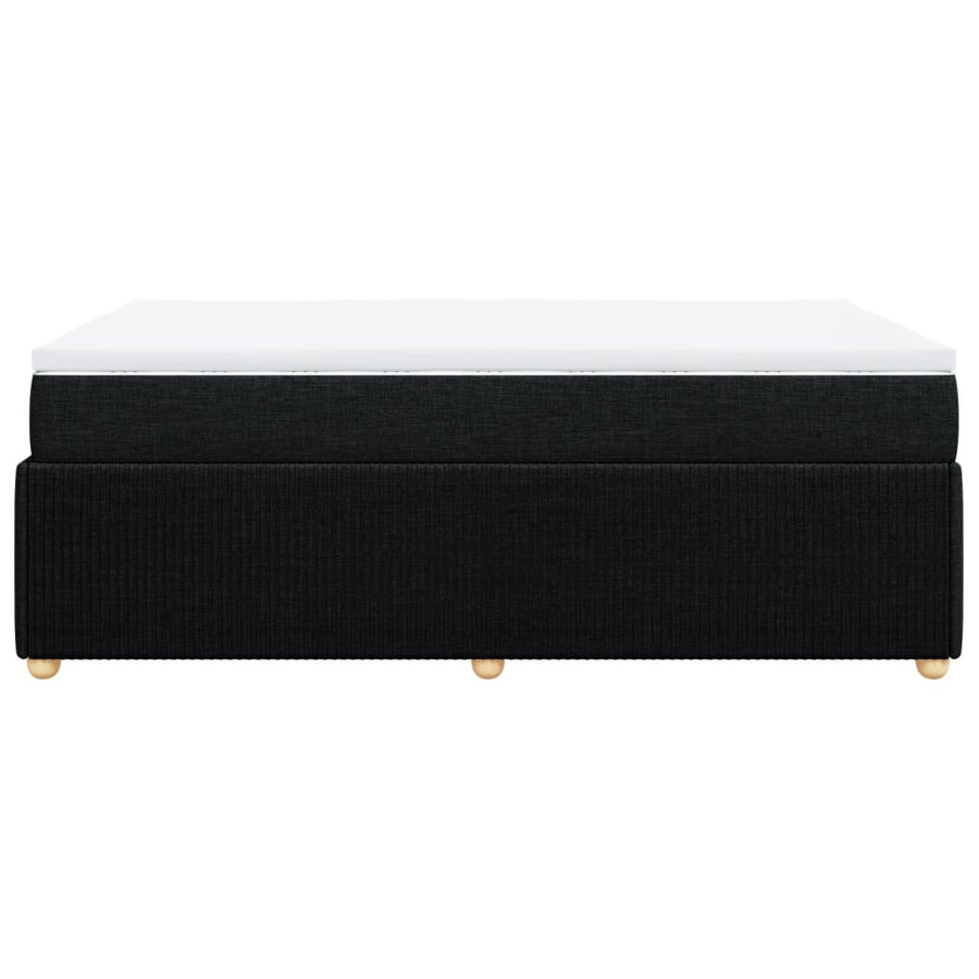 Boxspring met matras stof zwart 120x200 cm