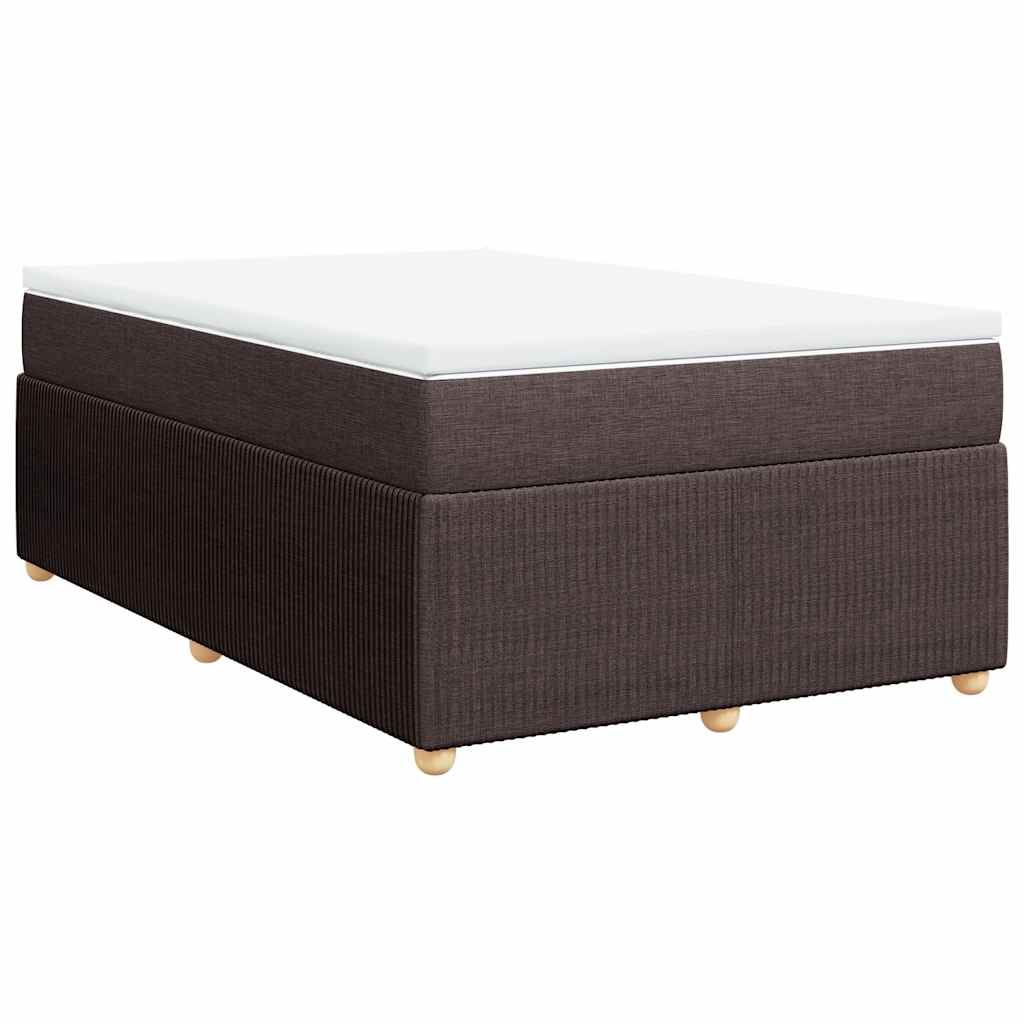 Boxspring met matras stof donkerbruin 120x200 cm