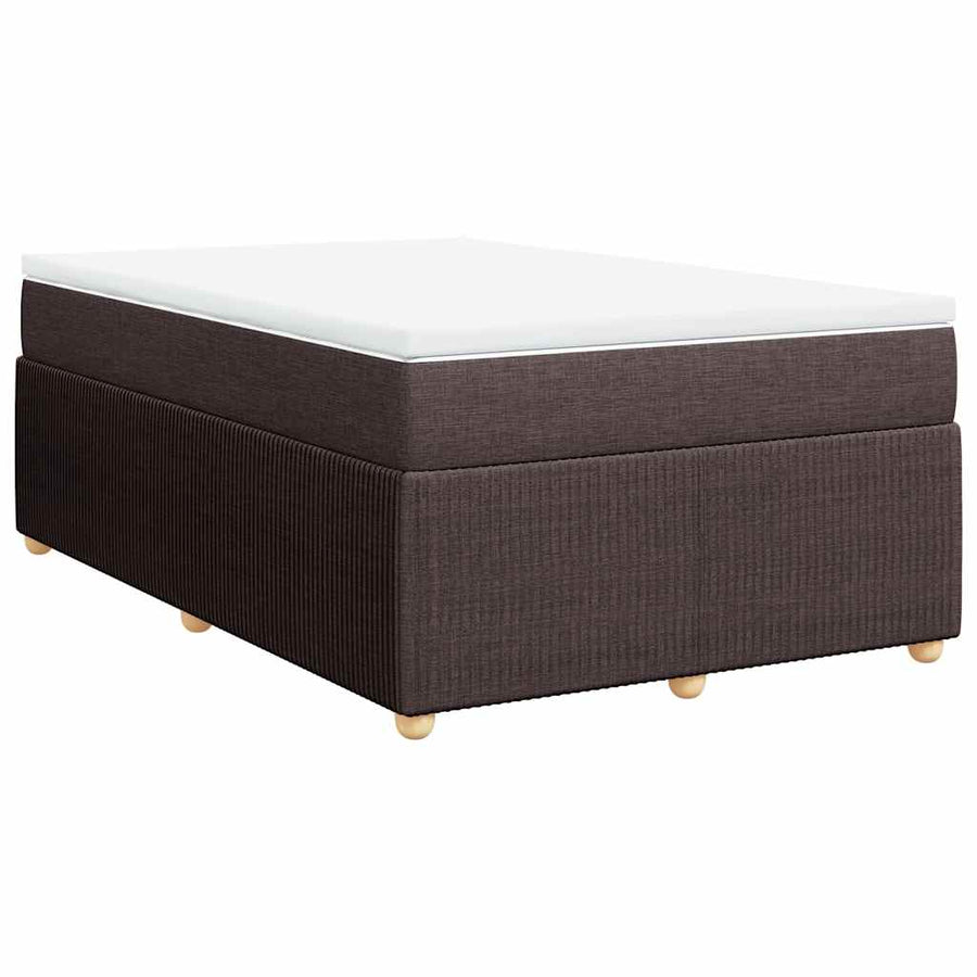 Boxspring met matras stof donkerbruin 120x200 cm