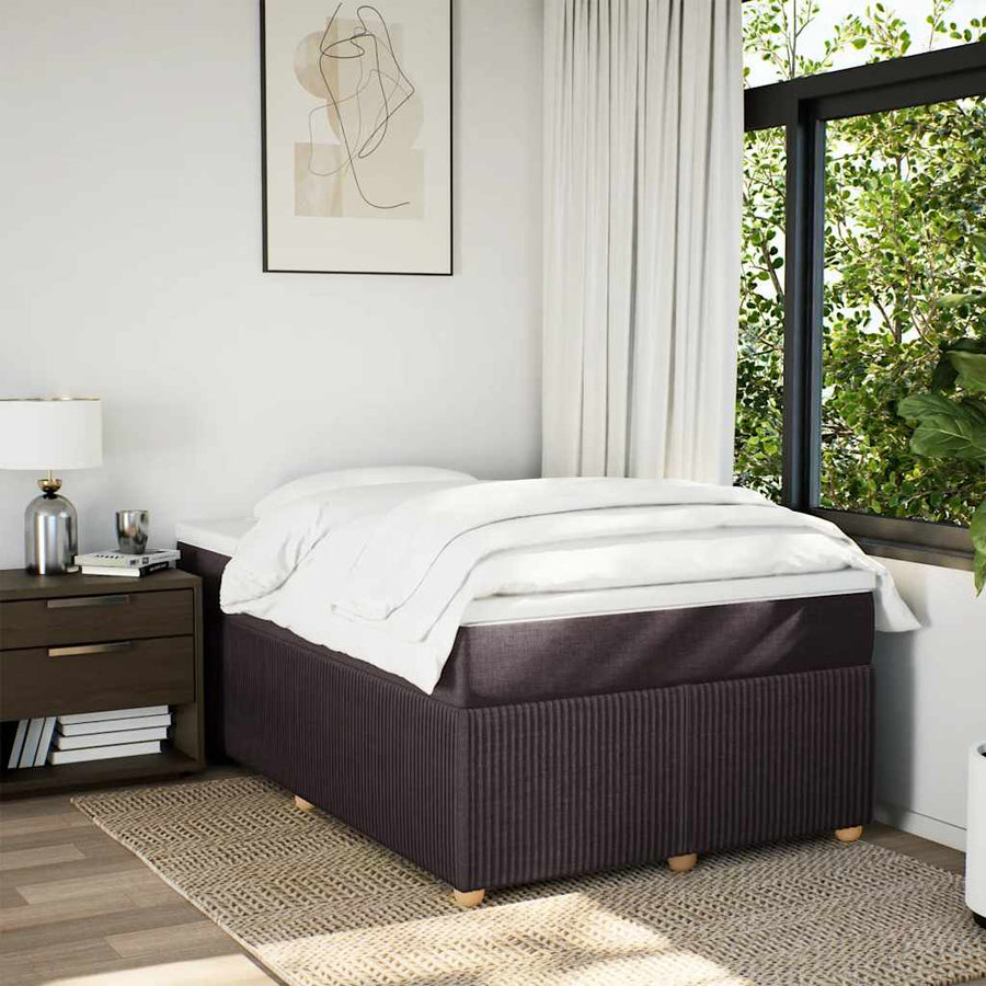 Boxspring met matras stof donkerbruin 120x200 cm