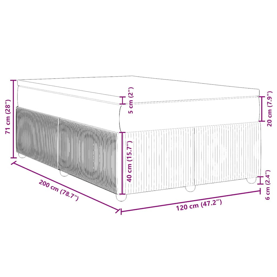 Boxspring met matras stof donkerbruin 120x200 cm
