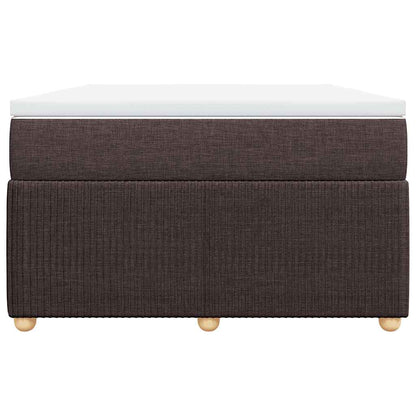 Boxspring met matras stof donkerbruin 120x200 cm