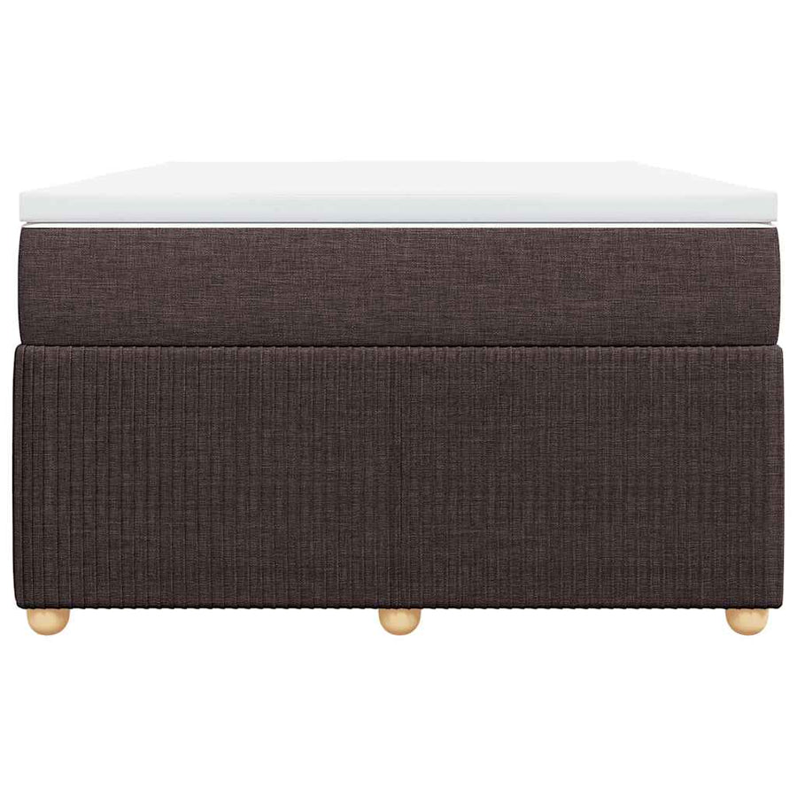 Boxspring met matras stof donkerbruin 120x200 cm