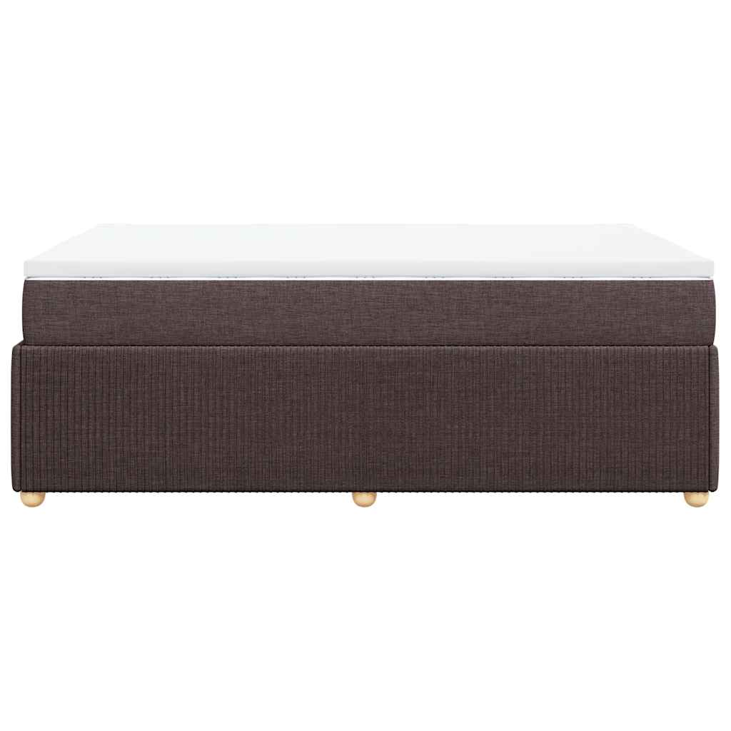 Boxspring met matras stof donkerbruin 120x200 cm