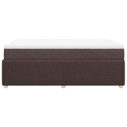 Boxspring met matras stof donkerbruin 120x200 cm