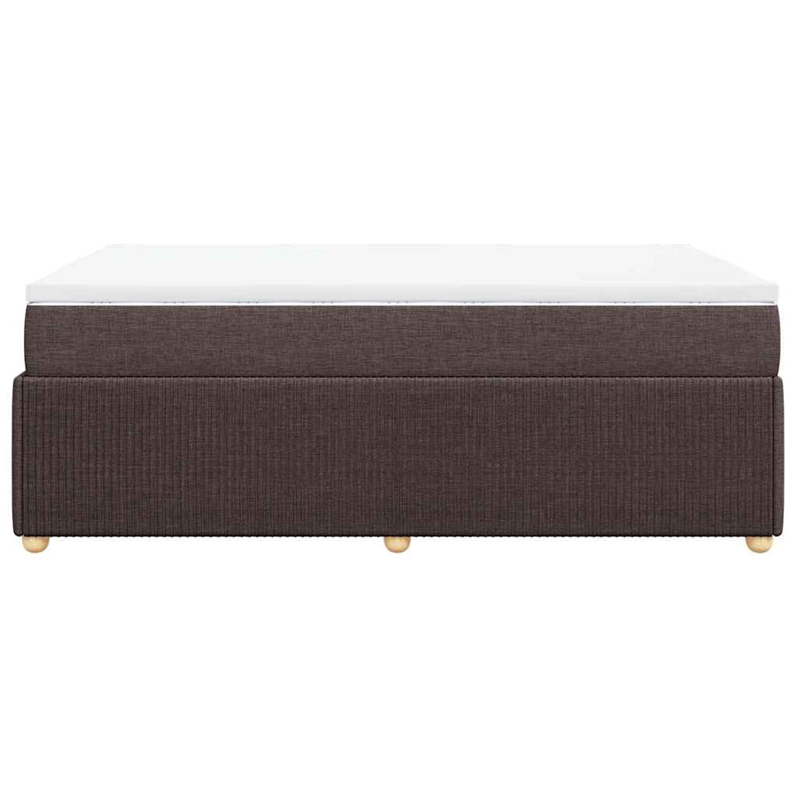 Boxspring met matras stof donkerbruin 120x200 cm