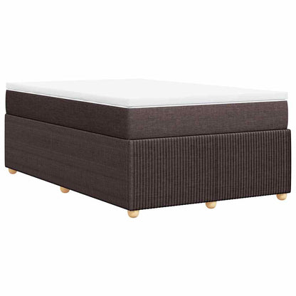 Boxspring met matras stof donkerbruin 120x200 cm