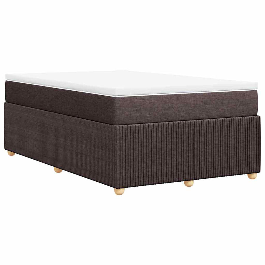 Boxspring met matras stof donkerbruin 120x200 cm