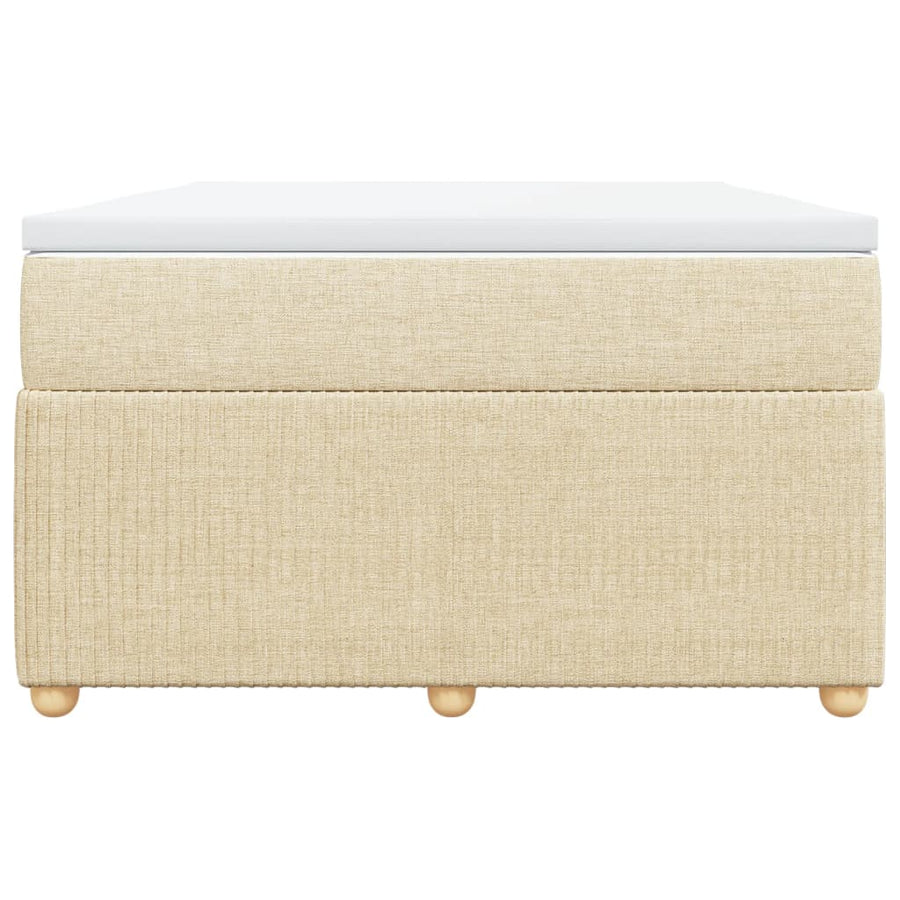 Boxspring met matras stof crèmekleurig 120x200 cm