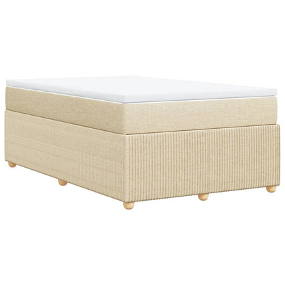 Boxspring met matras stof crèmekleurig 120x200 cm