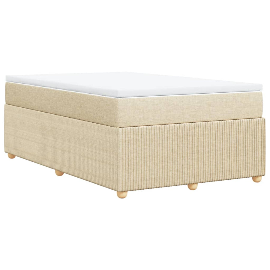 Boxspring met matras stof crèmekleurig 120x200 cm