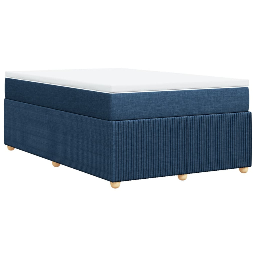 Boxspring met matras stof blauw 120x200 cm
