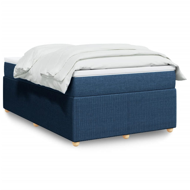 Boxspring met matras stof blauw 120x200 cm