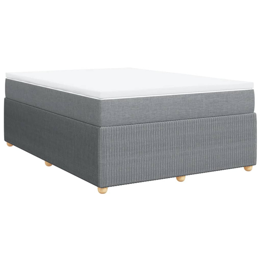 Boxspring met matras stof lichtgrijs 140x190 cm