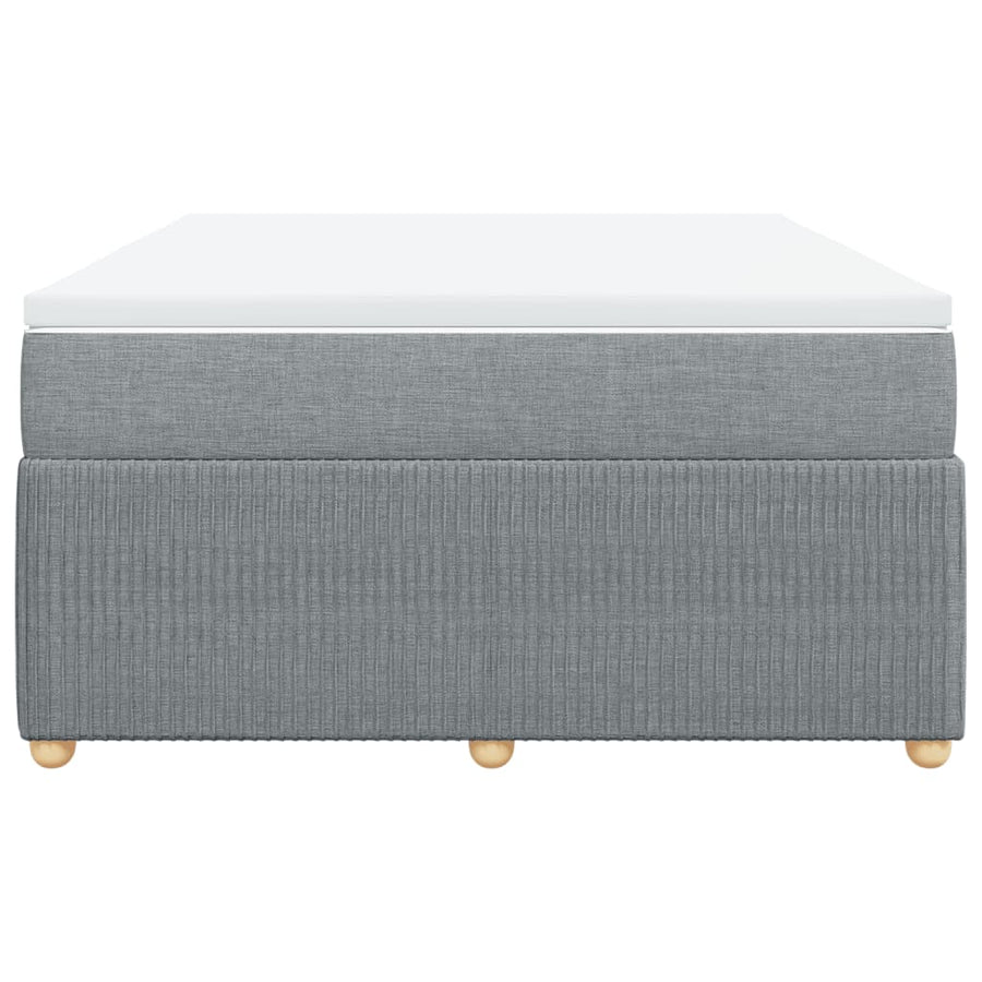 Boxspring met matras stof lichtgrijs 140x190 cm