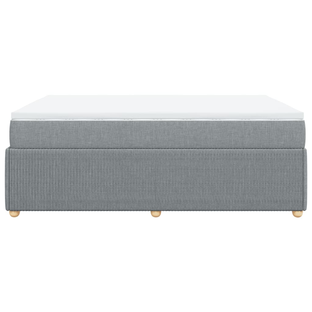 Boxspring met matras stof lichtgrijs 140x190 cm