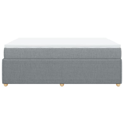 Boxspring met matras stof lichtgrijs 140x190 cm