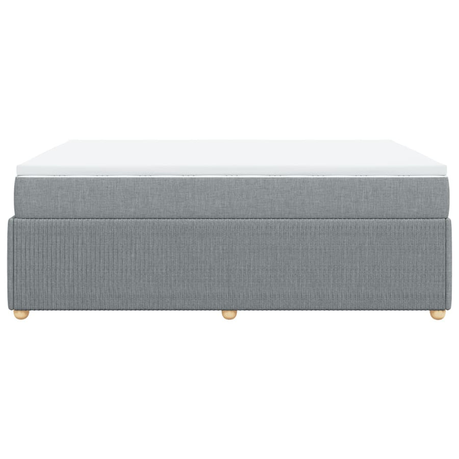 Boxspring met matras stof lichtgrijs 140x190 cm