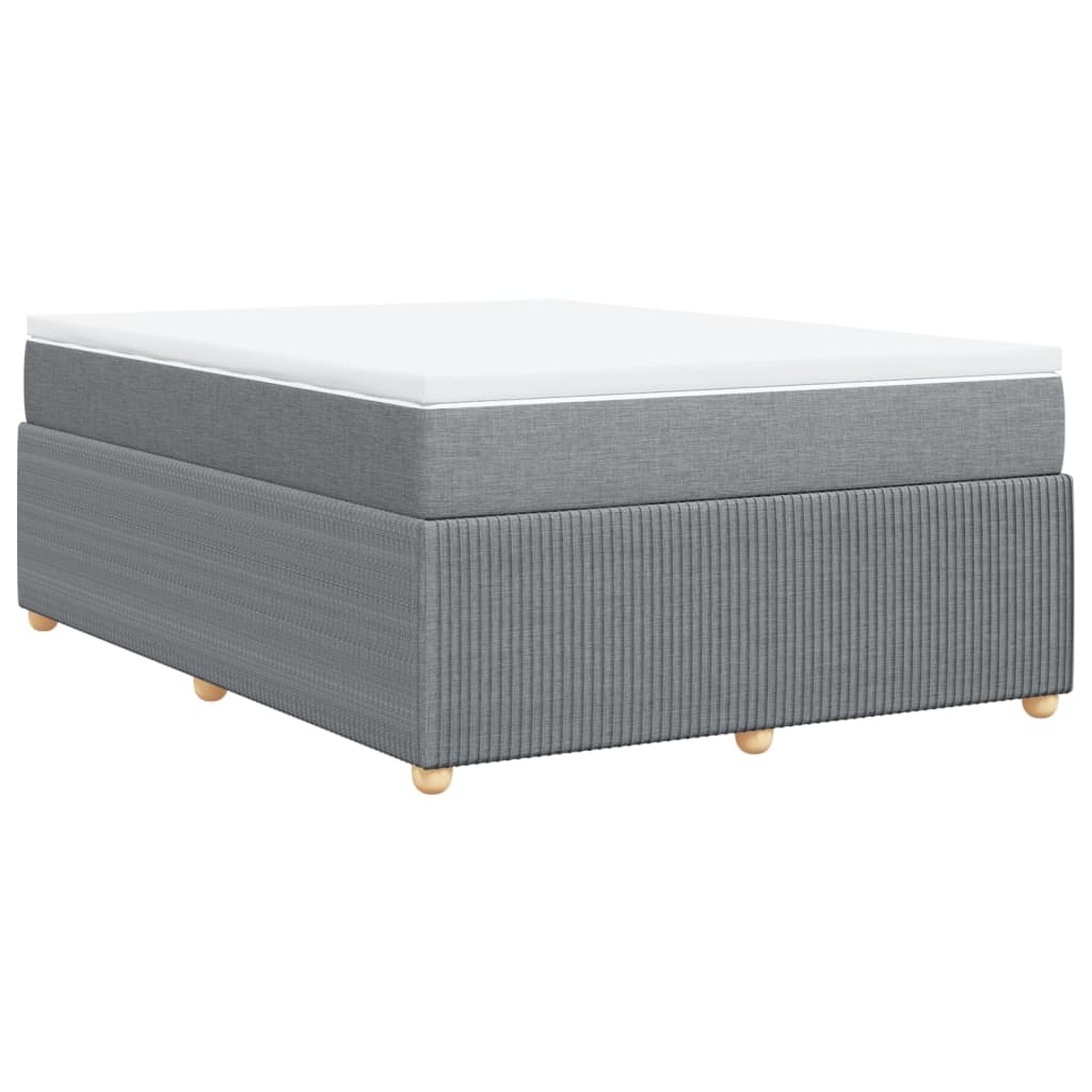 Boxspring met matras stof lichtgrijs 140x190 cm