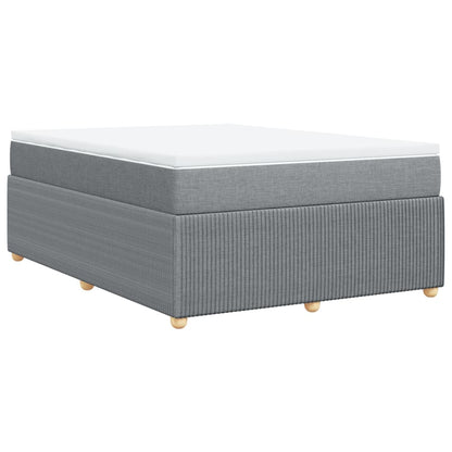 Boxspring met matras stof lichtgrijs 140x190 cm