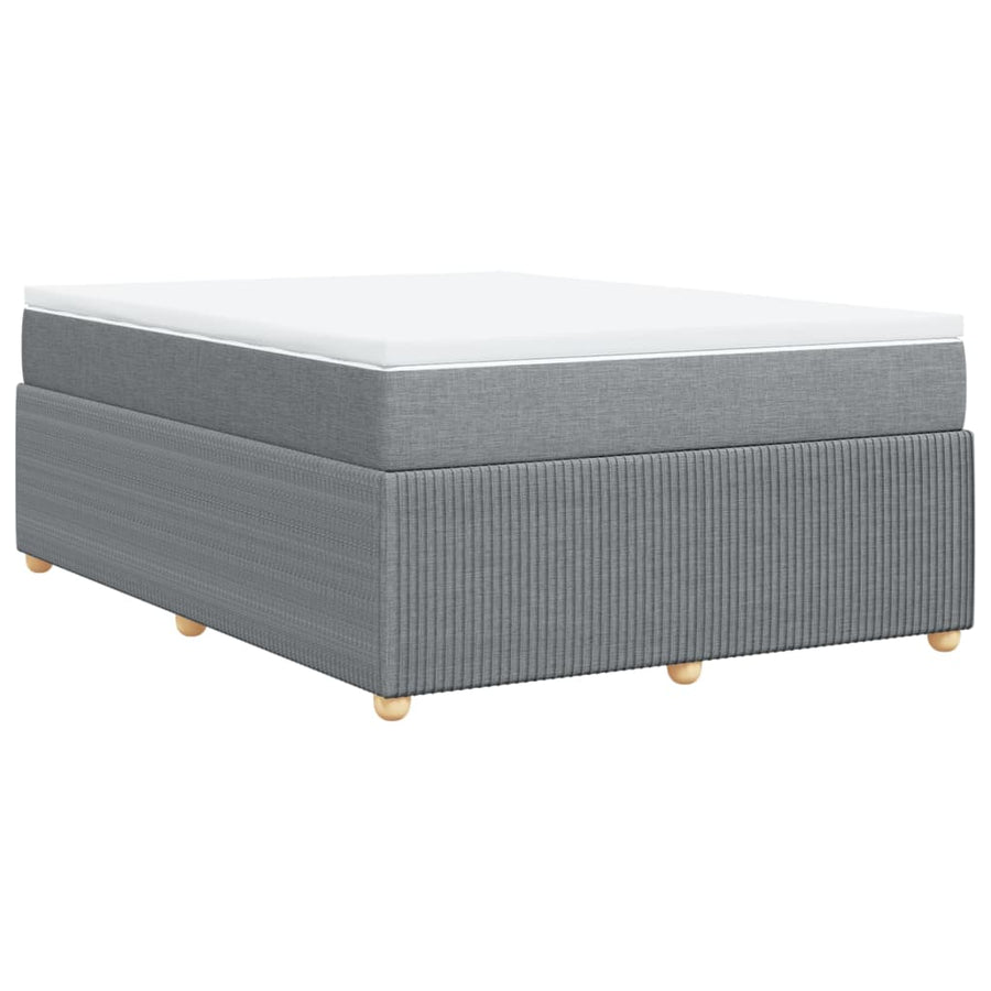 Boxspring met matras stof lichtgrijs 140x190 cm