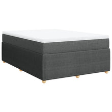 Boxspring met matras stof donkergrijs 140x190 cm