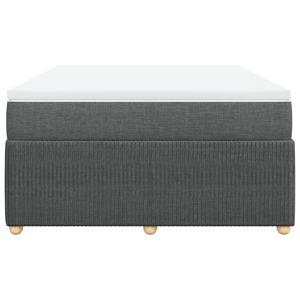 Boxspring met matras stof donkergrijs 140x190 cm