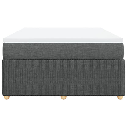 Boxspring met matras stof donkergrijs 140x190 cm
