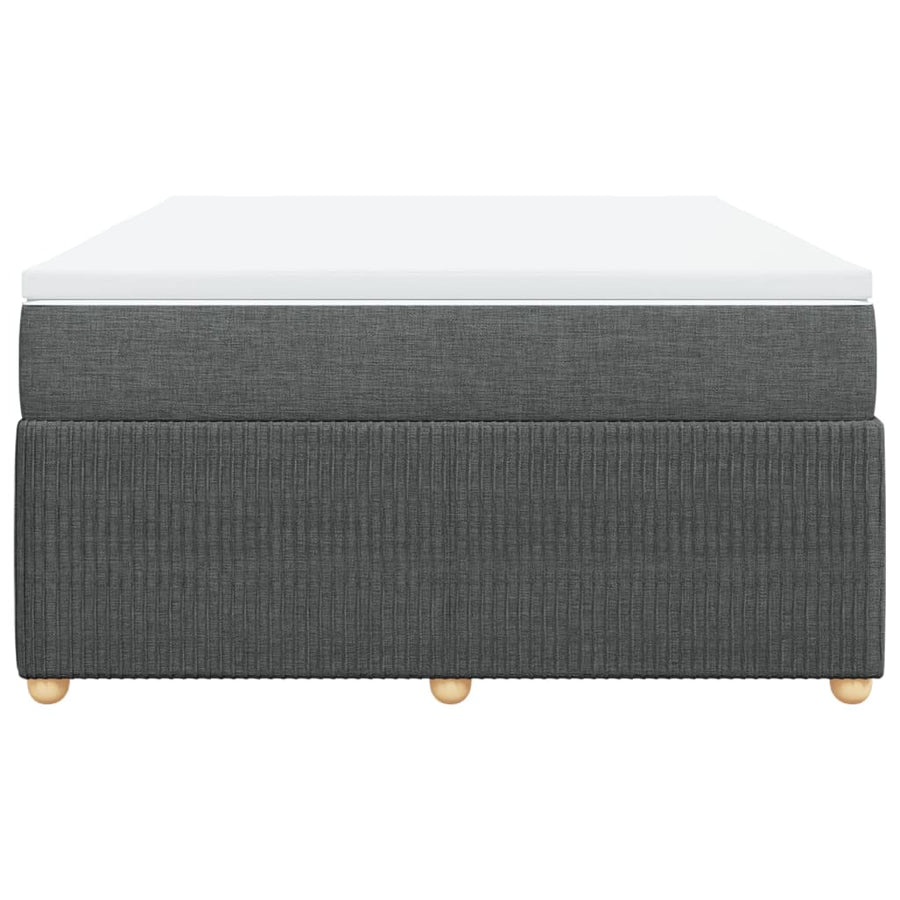 Boxspring met matras stof donkergrijs 140x190 cm