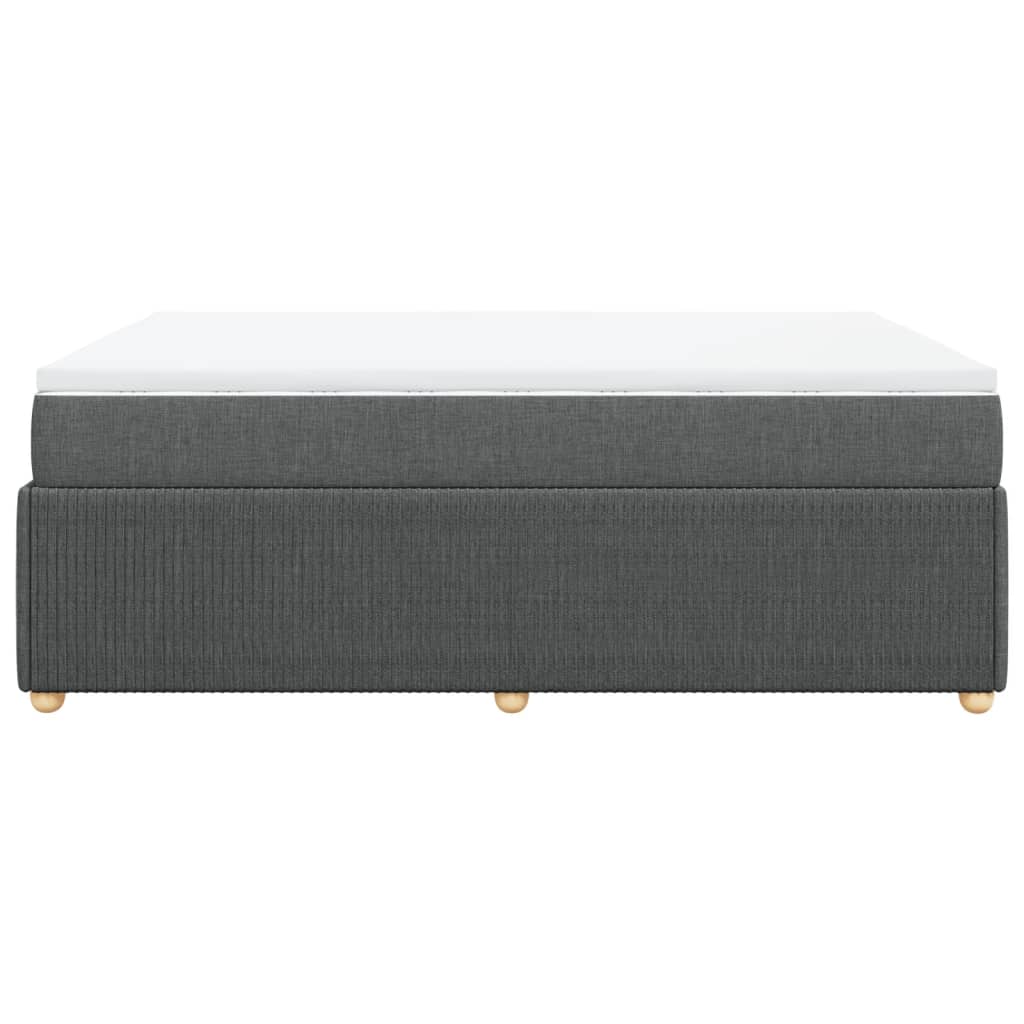 Boxspring met matras stof donkergrijs 140x190 cm