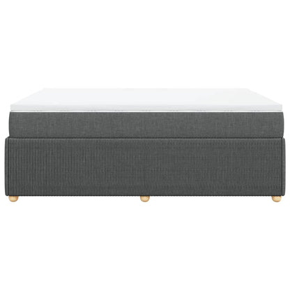 Boxspring met matras stof donkergrijs 140x190 cm