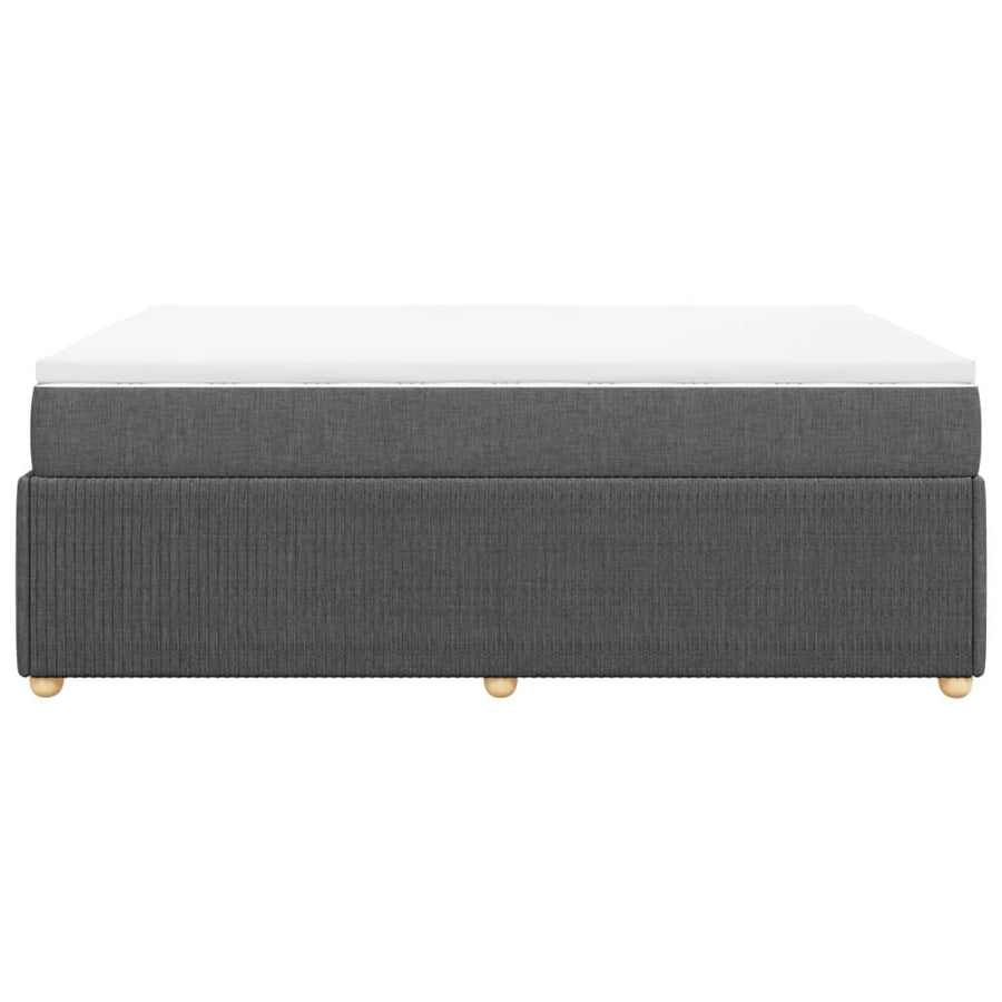 Boxspring met matras stof donkergrijs 140x190 cm